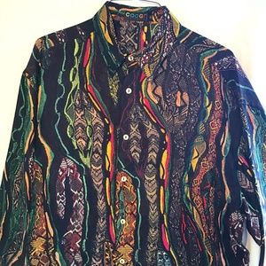 COOGI MEN’S 100%SILK SHIRT, LIKE NEW. SIZE XL. MADE IN ITALY.EXCELLENT CONDITION